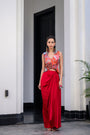 Dawn H Jacket And Dhoti Skirt Set Paidawn With H Apl Cape