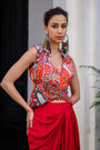 Dawn H Jacket And Dhoti Skirt Set Paidawn With H Apl Cape