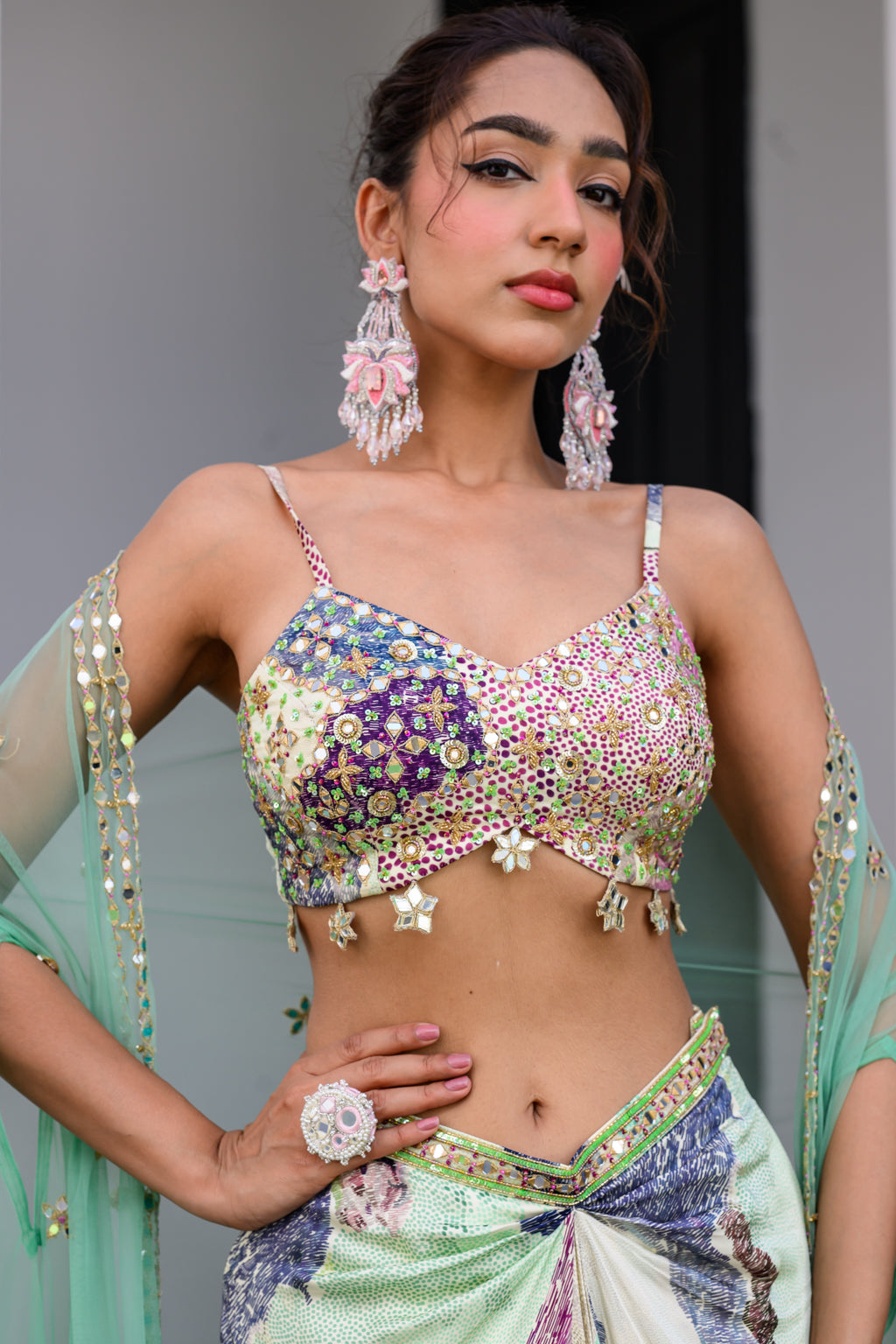 Eden Highlight Bralette With Mirror Work