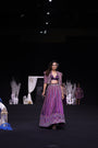 Dark purple Fully embellished Ajrakh lehenga and jacket with bralette