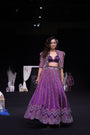 Dark purple Fully embellished Ajrakh lehenga and jacket with bralette