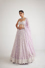 Powder Lilac Chandelier Pearl Drop Lehenga Set