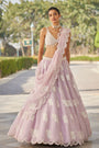 Powder Lilac Flower Lehenga Set