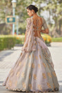 Powder Grey Flower Lehenga Set