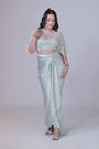 Busier Blouse and Skirt set with Short Cape