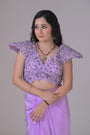 Lilac Power Shoulder Crop Top and Skirt Set