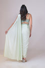 Mint Green Lycra Saree Set