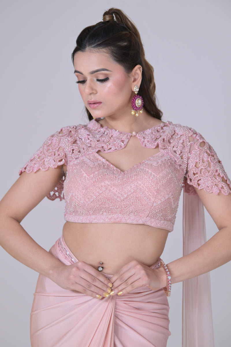 Lycra Drape Saree Set