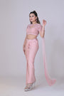 Lycra Drape Saree Set