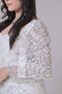White Emblished Short Shirt with Cape Sleeves and Sharara