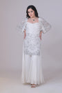 White Emblished Short Shirt with Cape Sleeves and Sharara