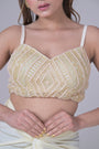 Ivory high Waisted Pants with Crop Top set