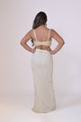 Ivory high Waisted Pants with Crop Top set