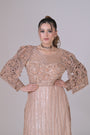 Dusty pink  silk Kurta with all hand Embroidery