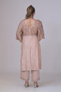 Dusty pink  silk Kurta with all hand Embroidery
