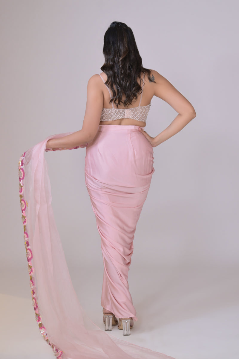 Saree with Embroidered Boarder and Blouse set