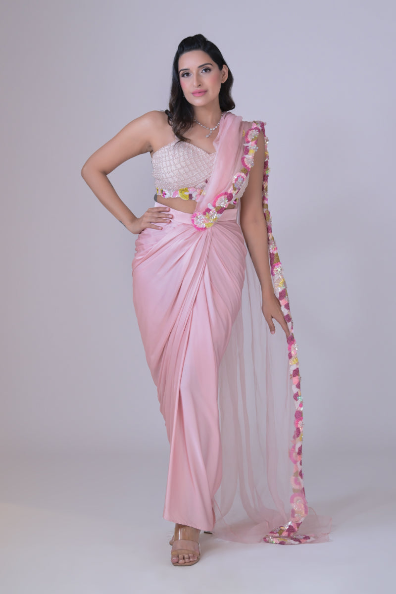 Saree with Embroidered Boarder and Blouse set