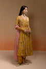 Mango Printed Anarkali Set with Pink Dupatta
