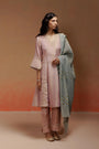 Baby Pink Tissue Kurta Set with Dori Embroidery and Baby Blue Dupatta