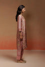 Pink Printed Raw Silk Kurta Set