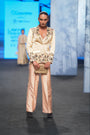 Beige embellished jacket with pants