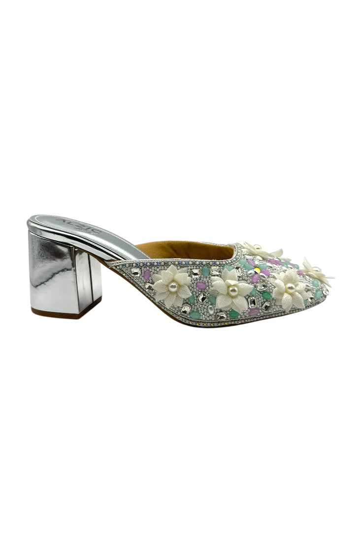 Pearl Bloom Crystal Heels