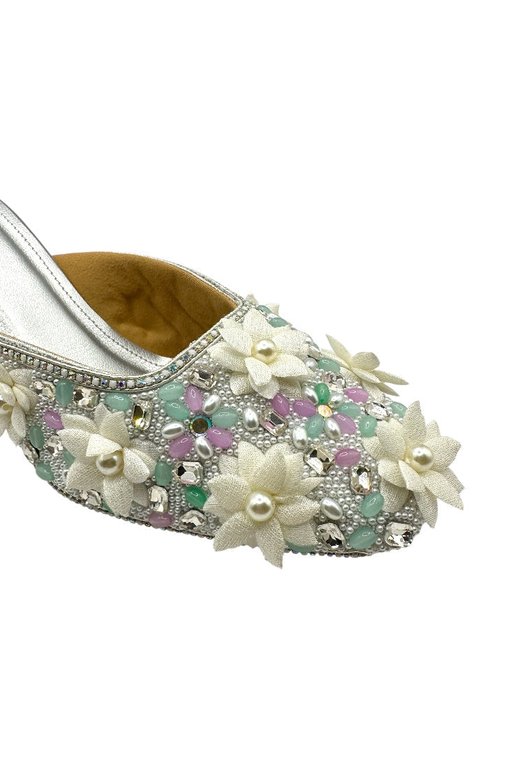 Pearl Bloom Crystal Heels
