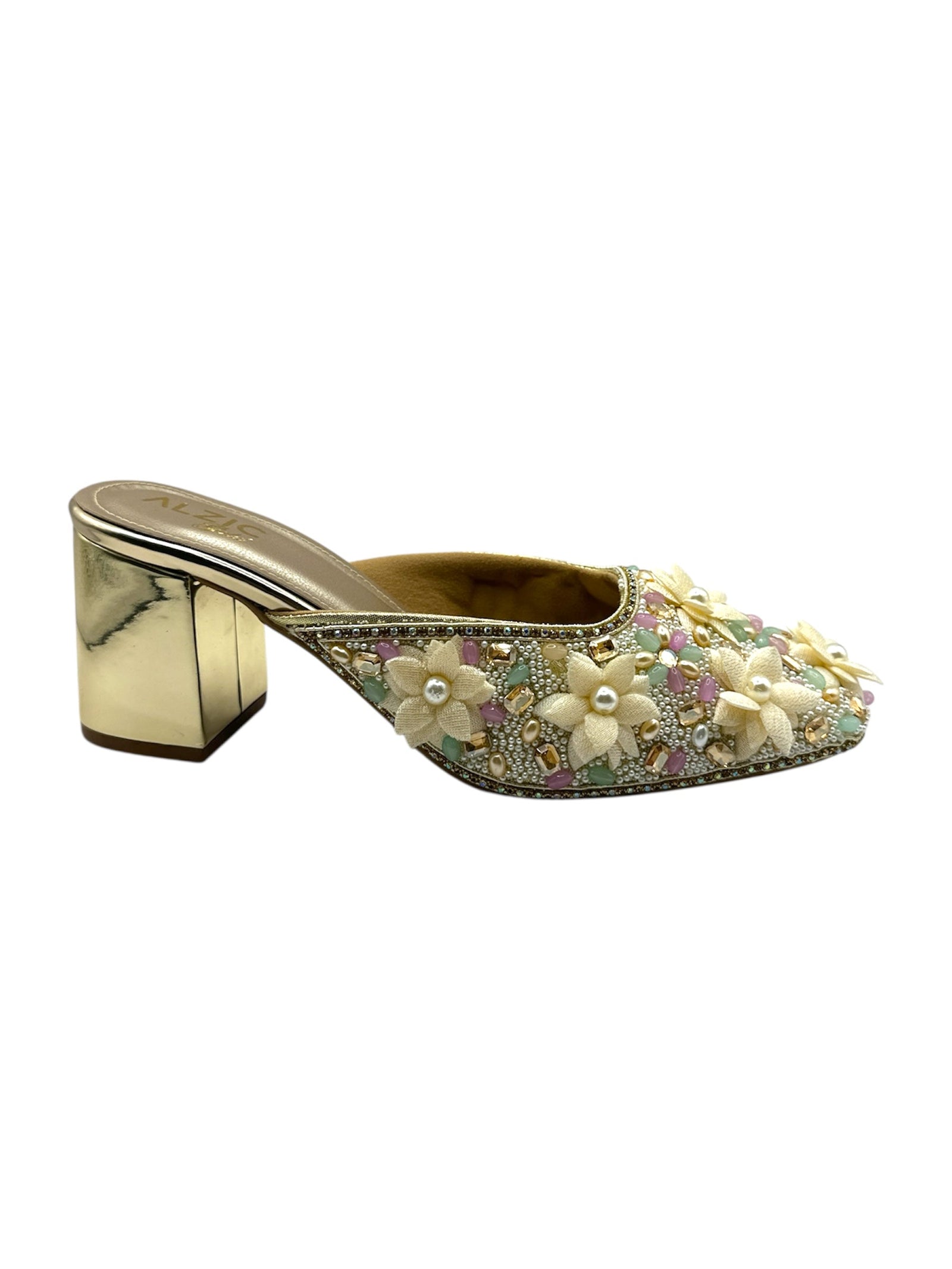 Pearl Bloom Crystal Heels