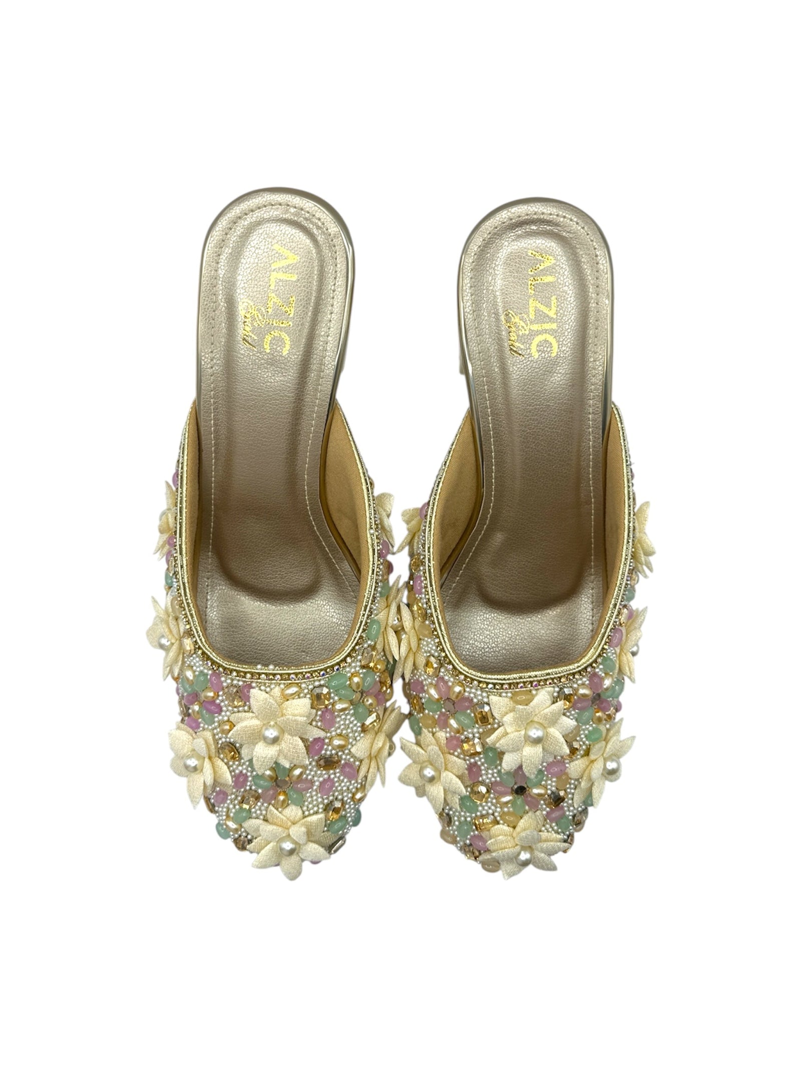 Pearl Bloom Crystal Heels