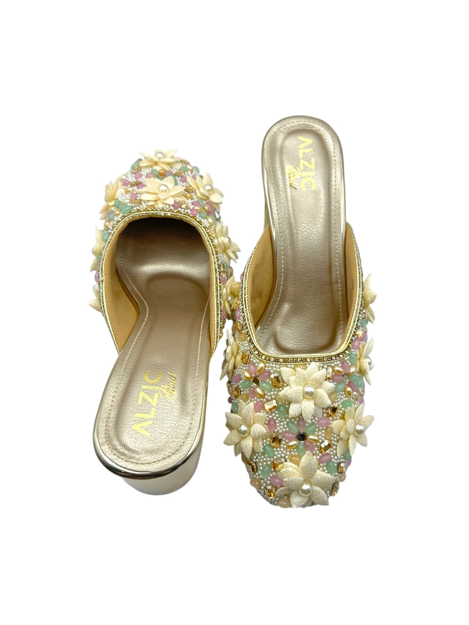 Pearl Bloom Crystal Heels