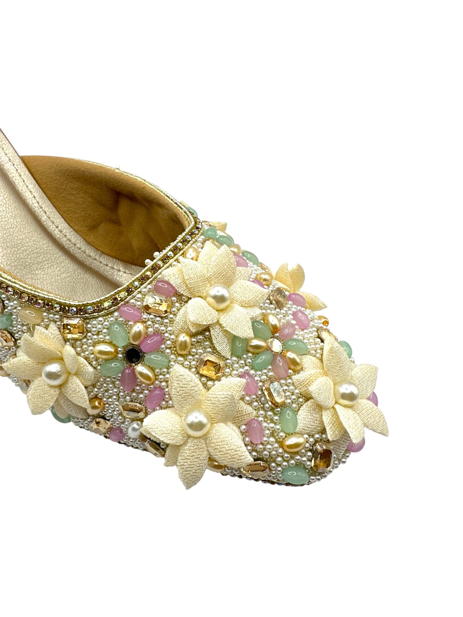 Pearl Bloom Crystal Heels