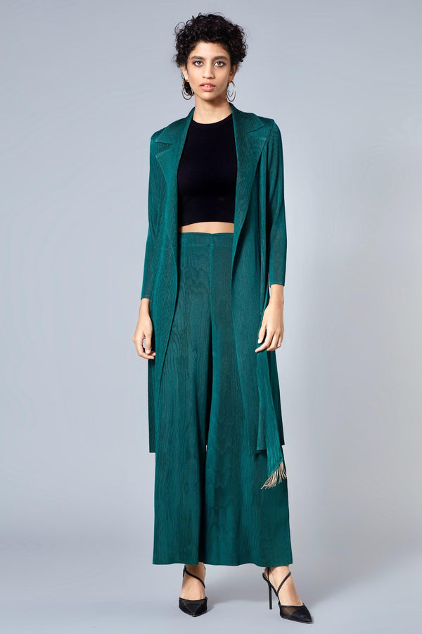 Caroline Long Wrap Co-Ord Set - Green