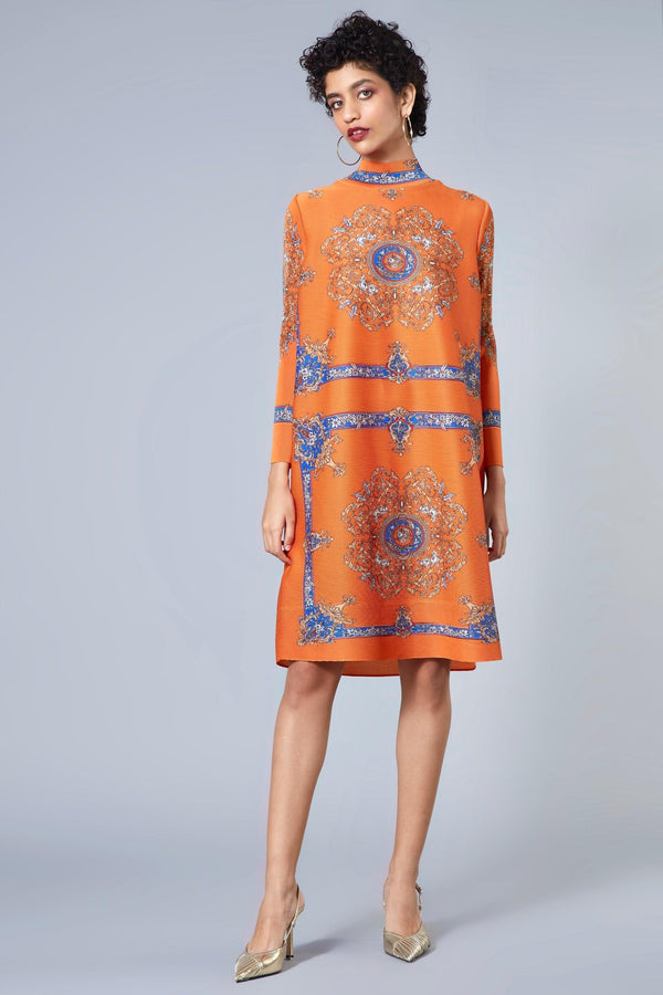 Nora Print Dress - Orange