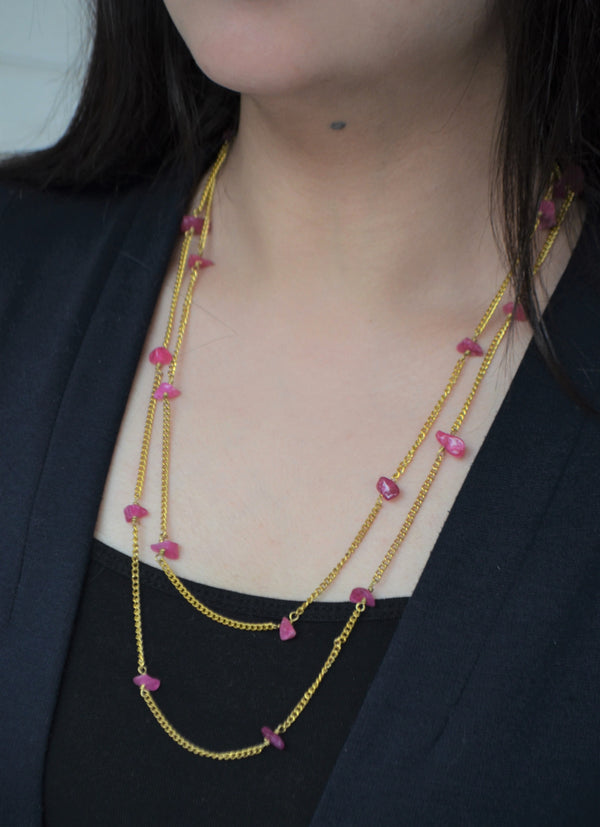 Pink gravel necklace