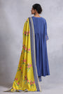 Royal blue embroidered kalidar kurta