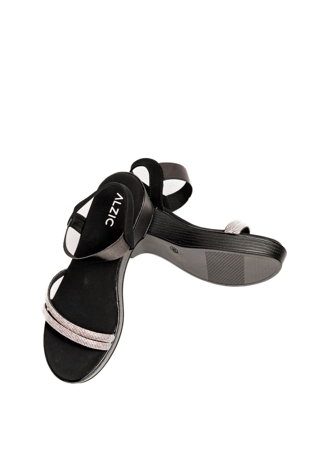 Women Slingback Sandals with Rhinestone Embellished Straps