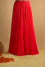 Crimson Blush Silk Chiffon Hand Embroidered Corset