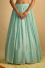 Crystal Blue Silk Chiffon Lehenga Set