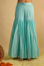 Crystal Blue Silk Chiffon Gharara Set