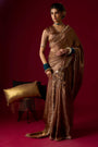 Mocha Tissue Saree Set