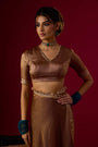 Mocha Tissue Saree Set
