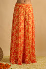 Yellow and Orange Floral Printed Hand Embroidered Palazzo Set