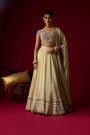 Gold Silk Tissue Lehenga Set