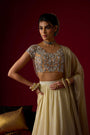 Gold Silk Tissue Lehenga Set