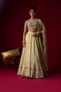 Gold Silk Tissue Lehenga Set
