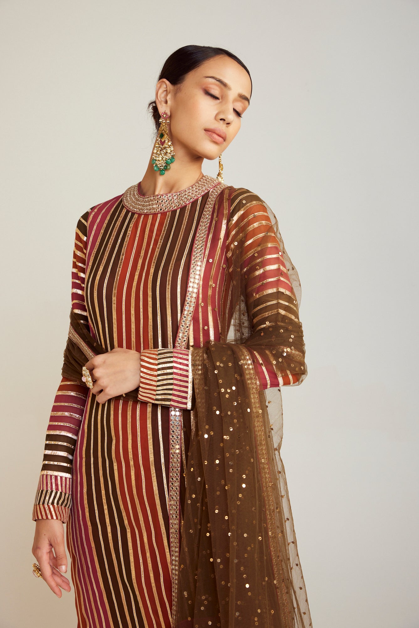 Olive Green Straight Kurta Pant Set