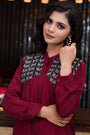 Red Set Hand Embroidery Black Resham Embroidery Set