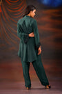 The Electric Green Color Of Asymmetric Neck Top