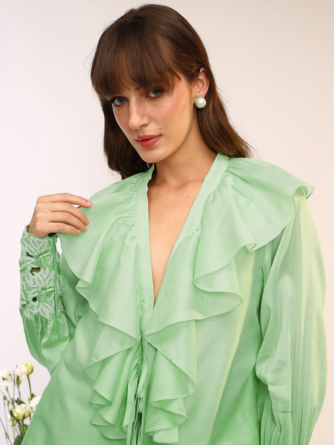 Frill Tie Up Coord Set