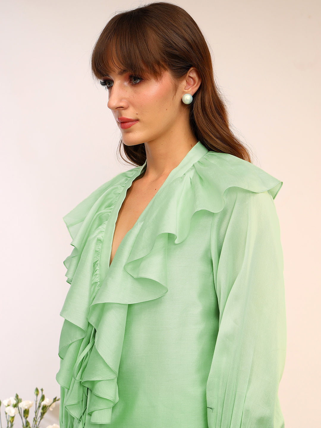 Frill Tie Up Coord Set